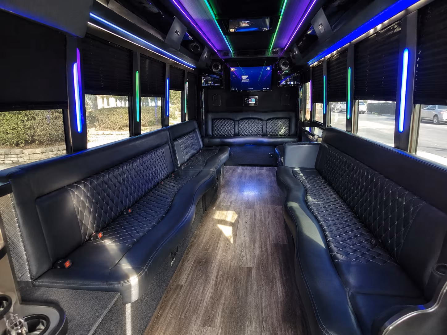 fontana 15 passenger party bus interior