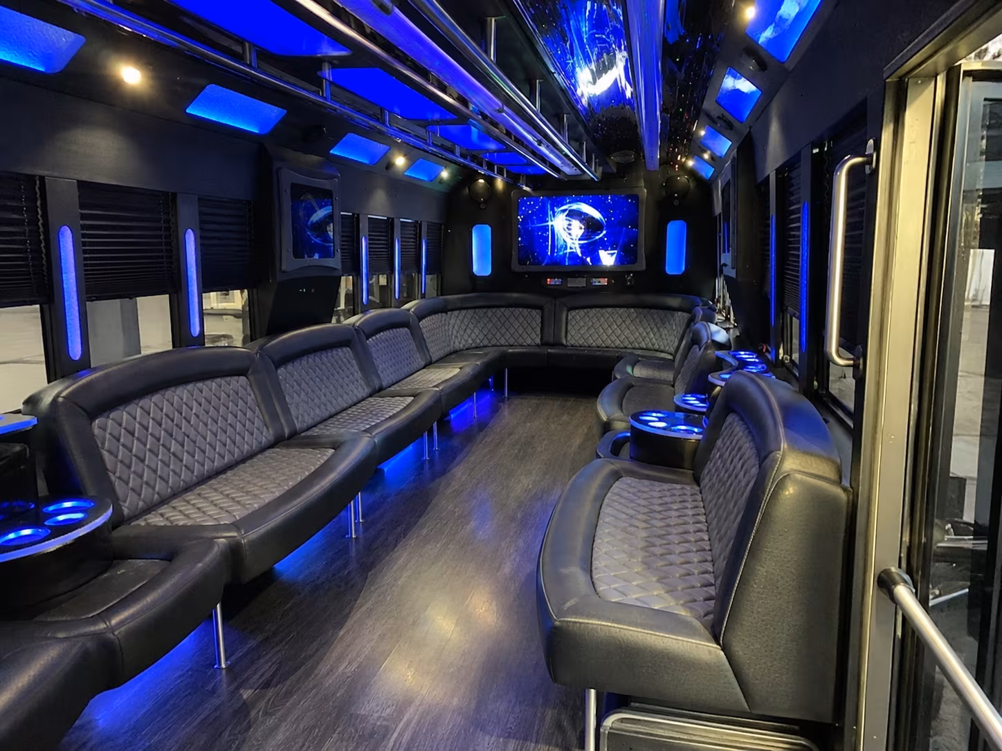 fontana 28 passenger party bus interior