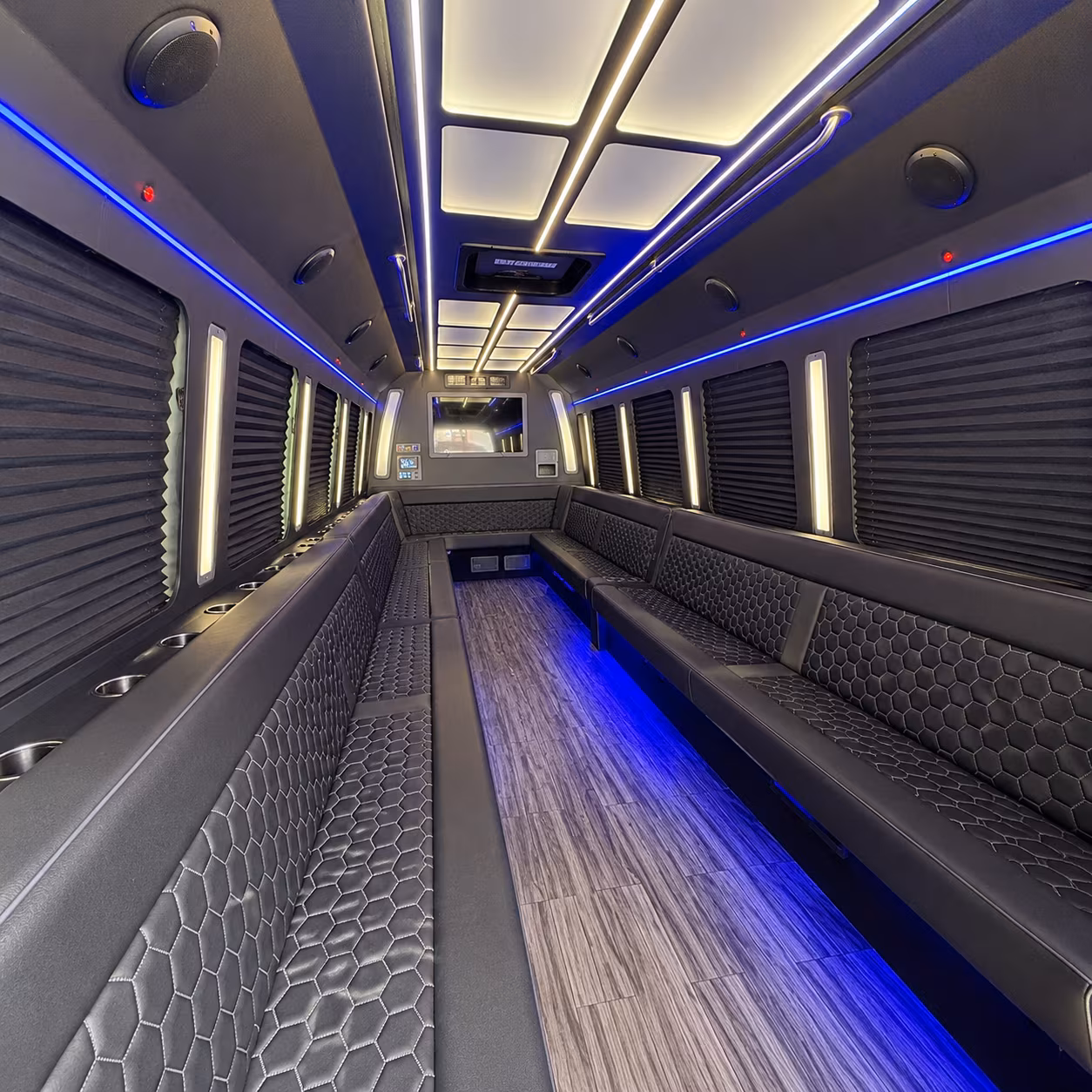 fontana 30 passenger party bus interior