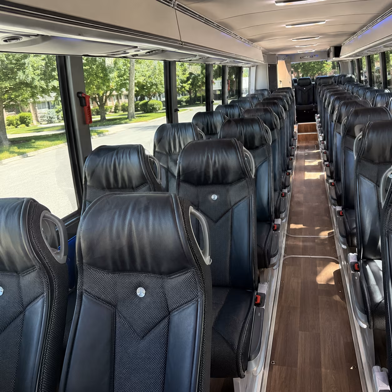 fontana 40 passenger charter bus inside