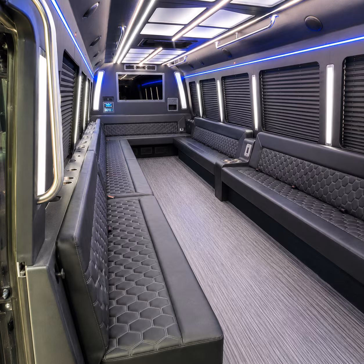 fontana 40 passenger party bus interior
