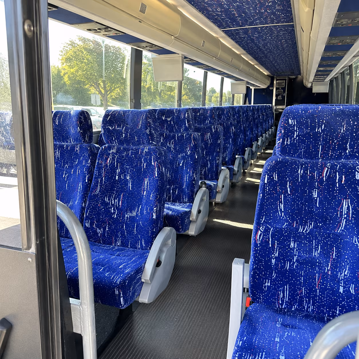 fontana 50 passenger charter bus inside